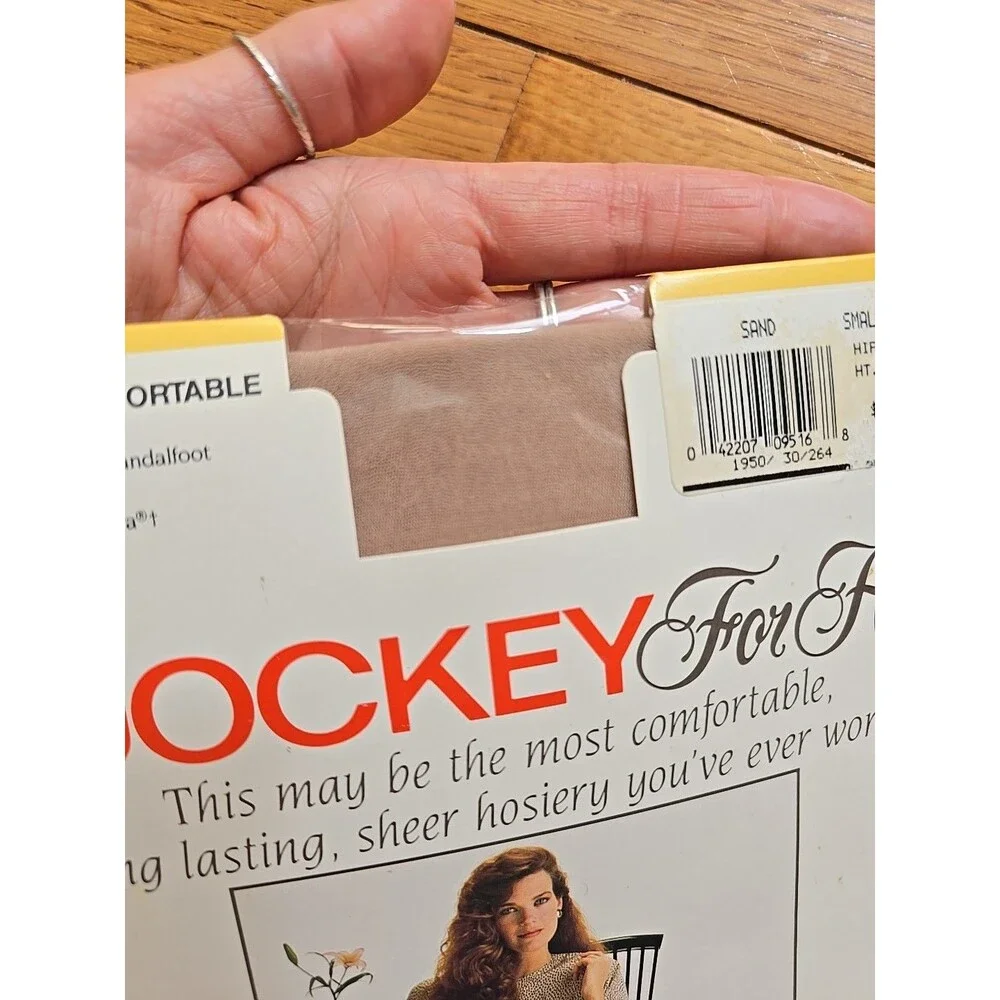 Vintage Jockey For Her Control Top Pantyhose Sand Small Tall Tan Colored 1991